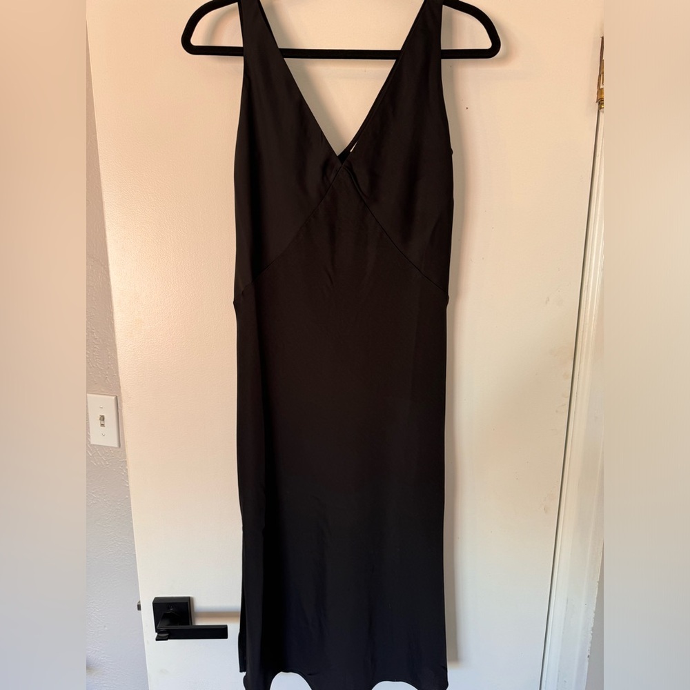 Black Midi Satin Dress